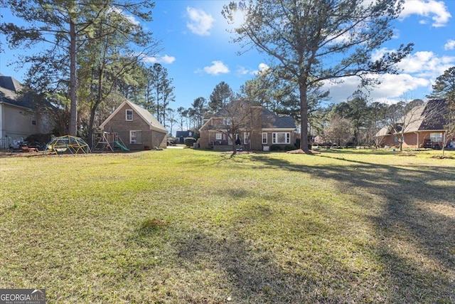 view of yard featuring a playground