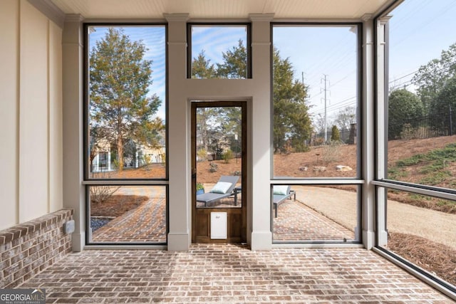 view of unfurnished sunroom