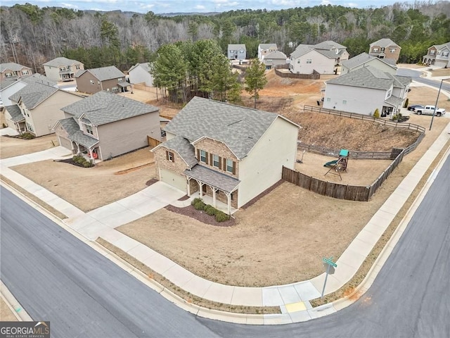 drone / aerial view featuring a residential view