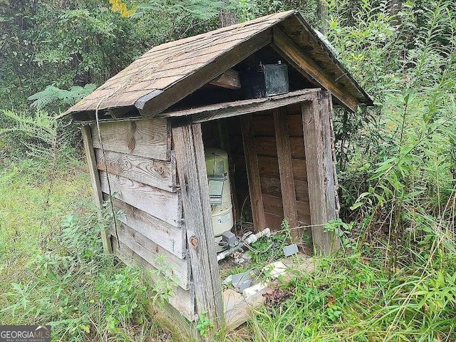 view of shed