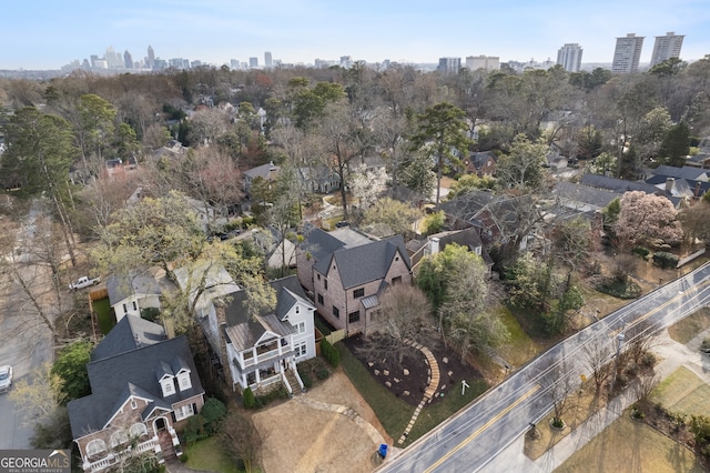 drone / aerial view featuring a view of city