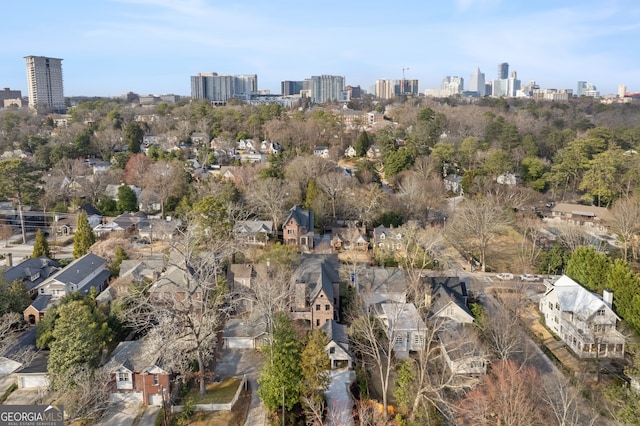 drone / aerial view with a view of city