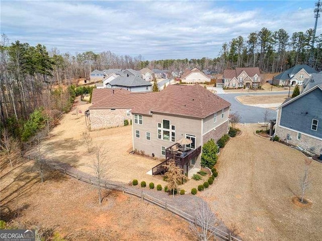 drone / aerial view with a residential view