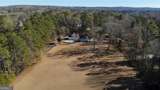 aerial view with a forest view