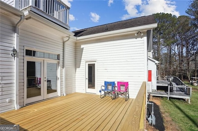 deck with french doors