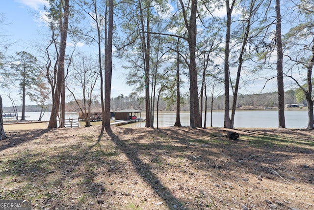 view of yard featuring a water view