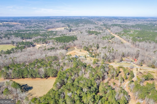 bird's eye view with a view of trees