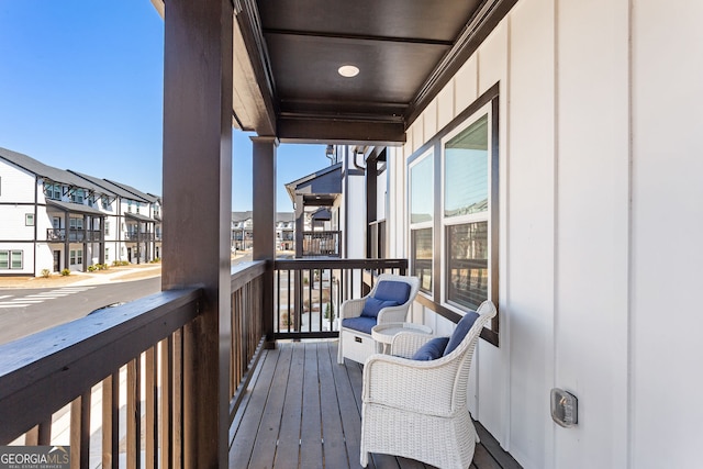 balcony featuring a residential view