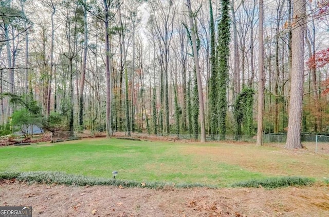 view of yard featuring fence