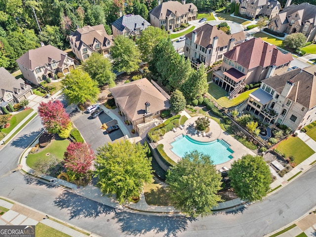 bird's eye view featuring a residential view