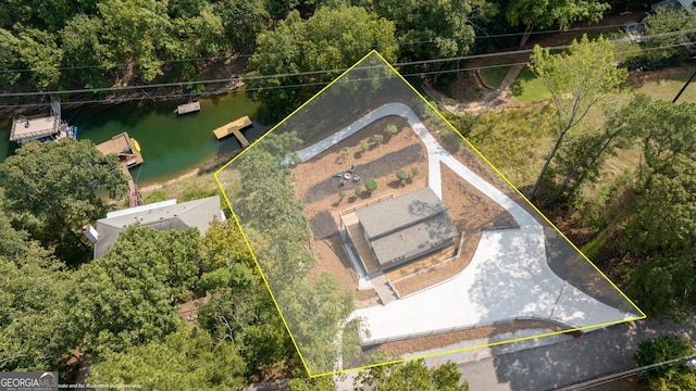 6564 Bermuda Ln, Flowery Branch, GA 30542 - view of subject property with property parcel outlined and a large body of water