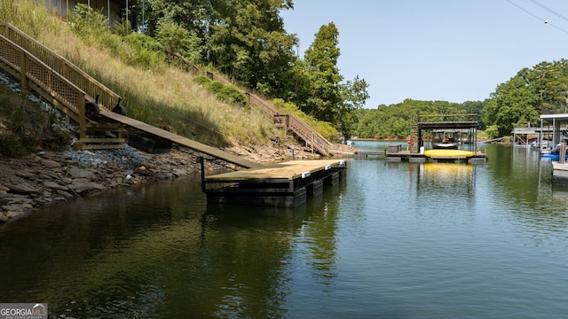 6564 Bermuda Ln, Flowery Branch, GA 30542 - dock area with stairs and a water view