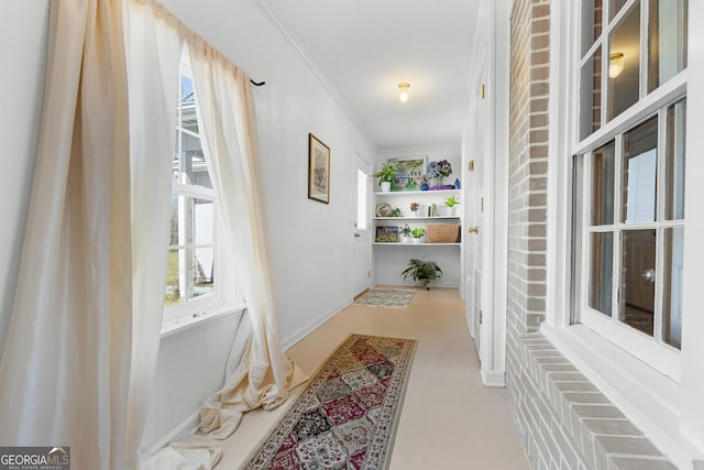 hall with crown molding