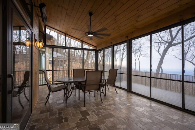 132 Sanderlin Mountain Dr S, Big Canoe, GA 30143 - sunroom / solarium with a ceiling fan, outdoor dining space, and vaulted ceiling
