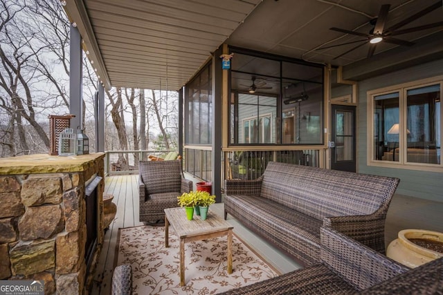 132 Sanderlin Mountain Dr S, Big Canoe, GA 30143 - view of patio with a ceiling fan and an outdoor living space