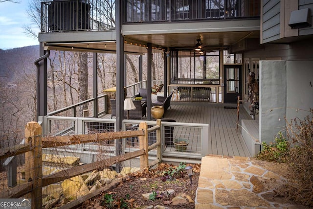 132 Sanderlin Mountain Dr S, Big Canoe, GA 30143 - deck featuring cooling unit and ceiling fan