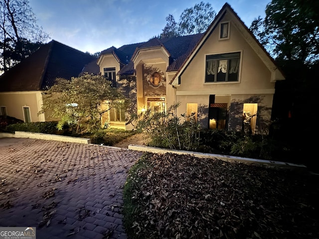 view of front of home with stucco siding