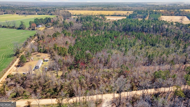 aerial view featuring a rural view