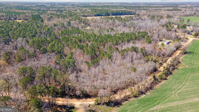 drone / aerial view with a forest view