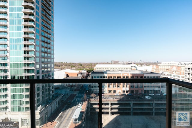 balcony featuring a view of city