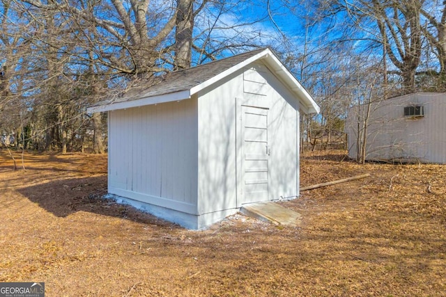 view of shed