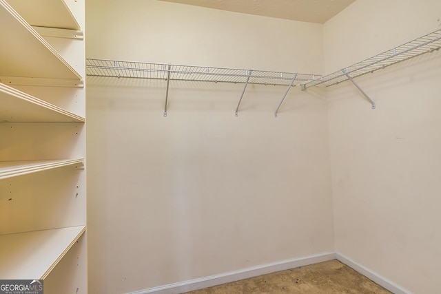 view of walk in closet