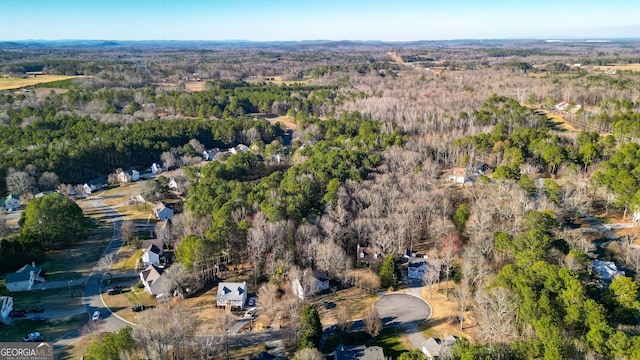 aerial view with a forest view