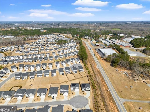 aerial view with a residential view