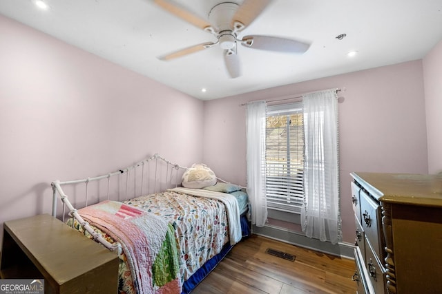 1015 Michigan Ave NW, Atlanta, GA 30314 - bedroom featuring wood finished floors, ceiling fan, and recessed lighting