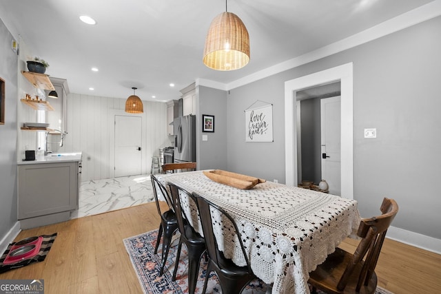 1015 Michigan Ave NW, Atlanta, GA 30314 - dining room featuring baseboards, recessed lighting, and light wood finished floors