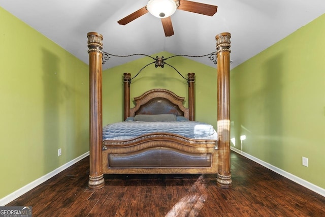 bedroom with baseboards and wood finished floors