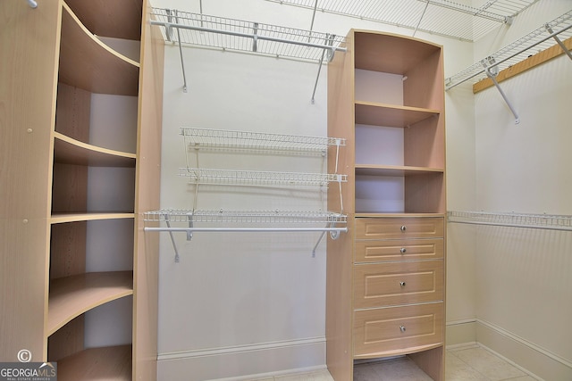 view of walk in closet