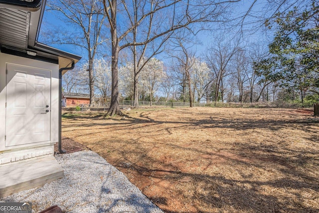 view of yard featuring fence