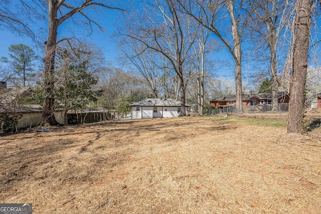 view of yard featuring fence