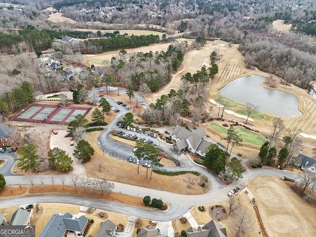 aerial view featuring golf course view