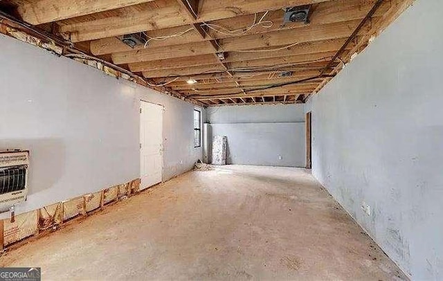 basement with heating unit