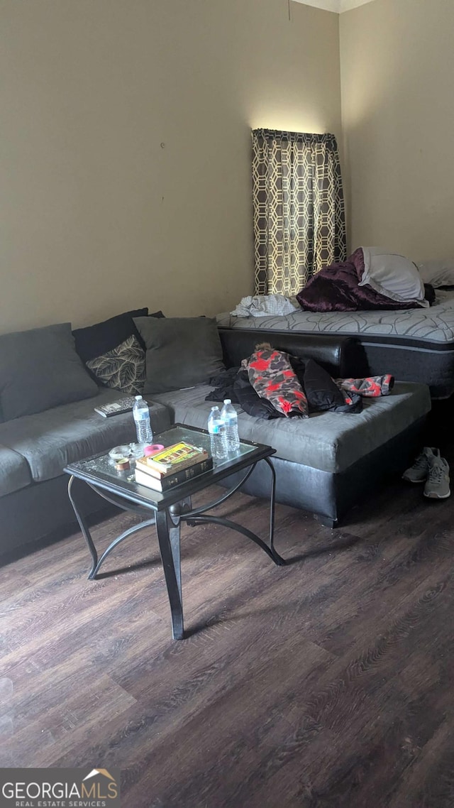 living area featuring wood finished floors