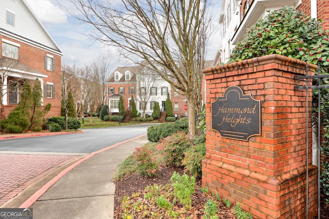 view of road with a residential view