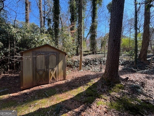 view of shed