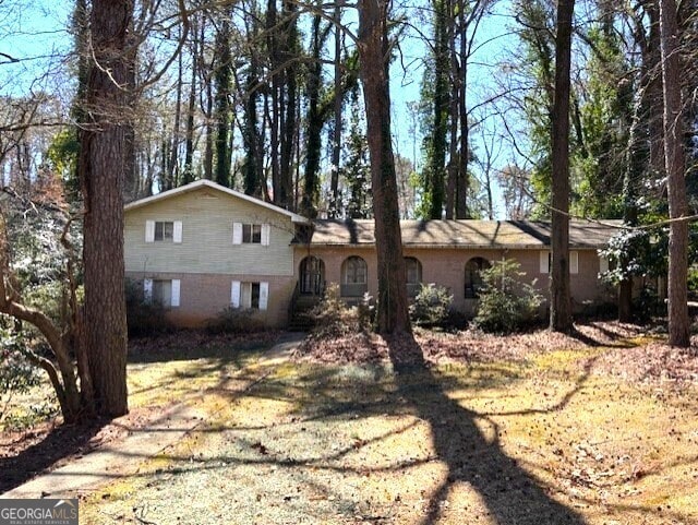 view of split level home