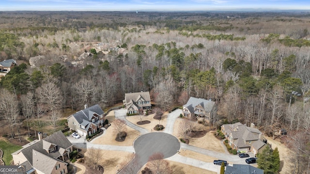 aerial view with a forest view