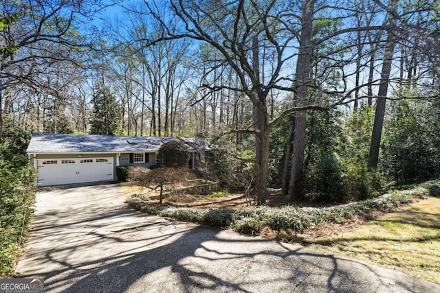 view of front of property with a garage and concrete driveway