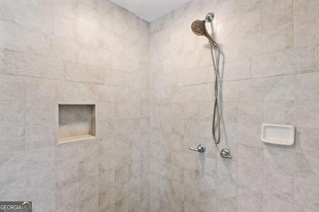 interior details with tiled shower