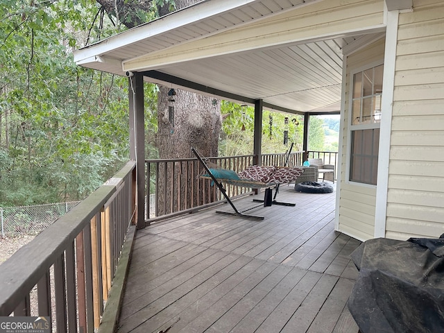 746 Thomas Rd, Trion, GA 30753 - wooden terrace with a fire pit