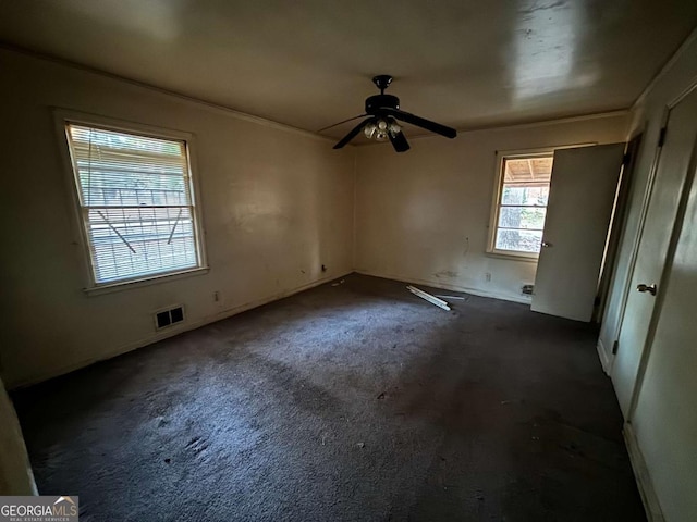 unfurnished bedroom featuring baseboards and visible vents