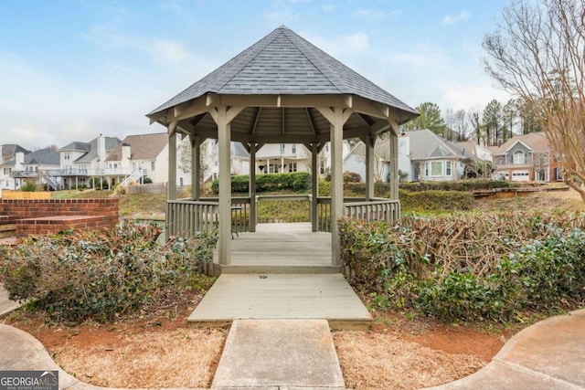 view of home's community featuring a residential view and a gazebo