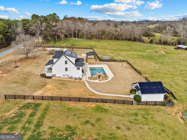 bird's eye view featuring a rural view