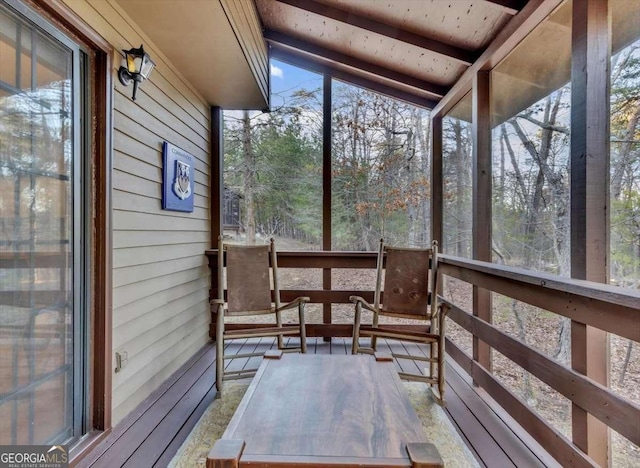 view of unfurnished sunroom