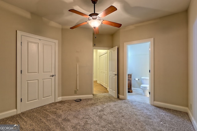 116 Smoky Mountain Ln Unit 103, Clayton, GA 30525 - unfurnished bedroom with carpet, connected bathroom, and a ceiling fan