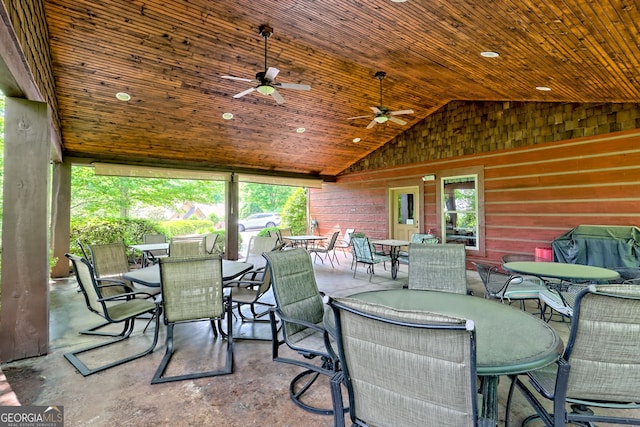 116 Smoky Mountain Ln Unit 103, Clayton, GA 30525 - view of patio featuring outdoor dining space and a ceiling fan